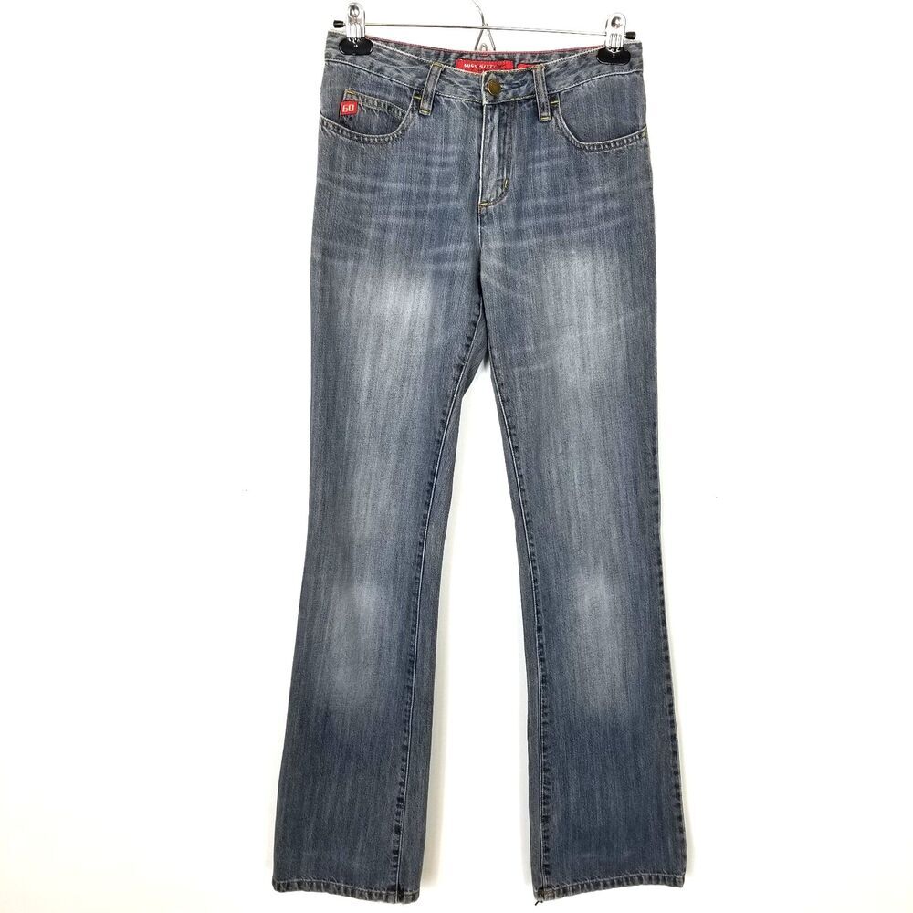 VTG Miss Sixty NY Women Snuffles Boot Cut Jeans Sz 27 Blue Low Rise Y2K Denim